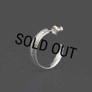 ANTIDOTE BUYERS CLUB/Engraved Hoop Earring（Single）（Silver） - JONAS