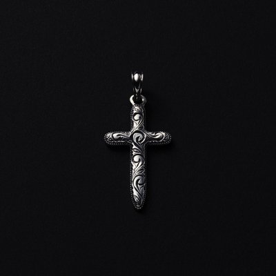 画像1: ANTIDOTE BUYERS CLUB/Engraved Cross Pendant（Silver）
