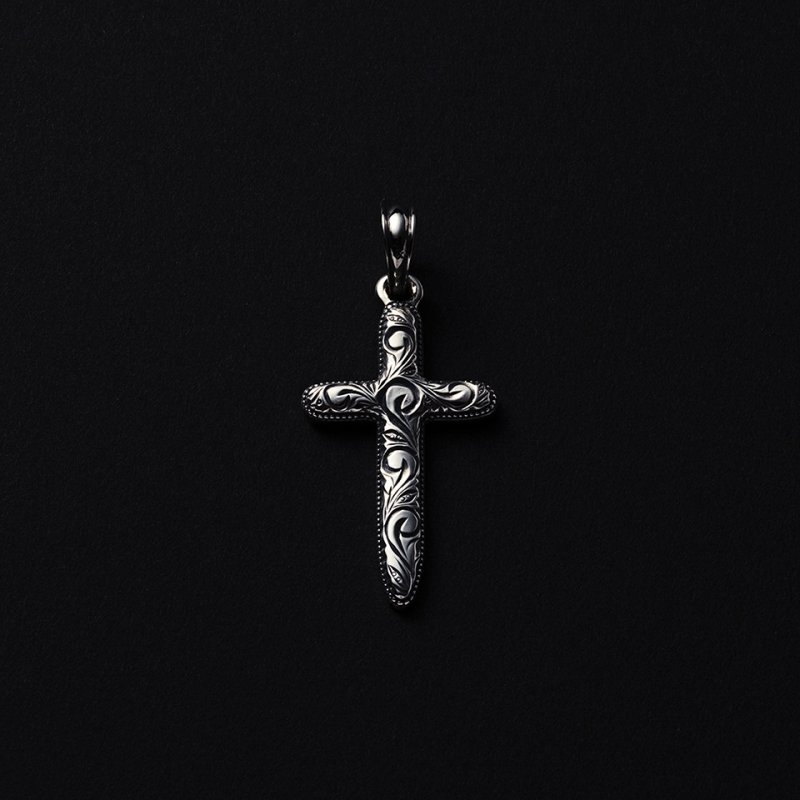 画像1: ANTIDOTE BUYERS CLUB/Engraved Cross Pendant（Silver）