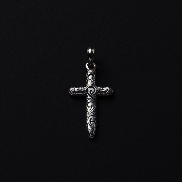 画像1: ANTIDOTE BUYERS CLUB/Engraved Cross Pendant（Silver）［クロスペンダント］