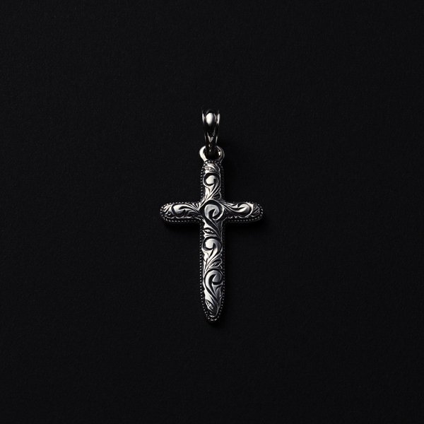 画像1: ANTIDOTE BUYERS CLUB/Engraved Cross Pendant（Silver）