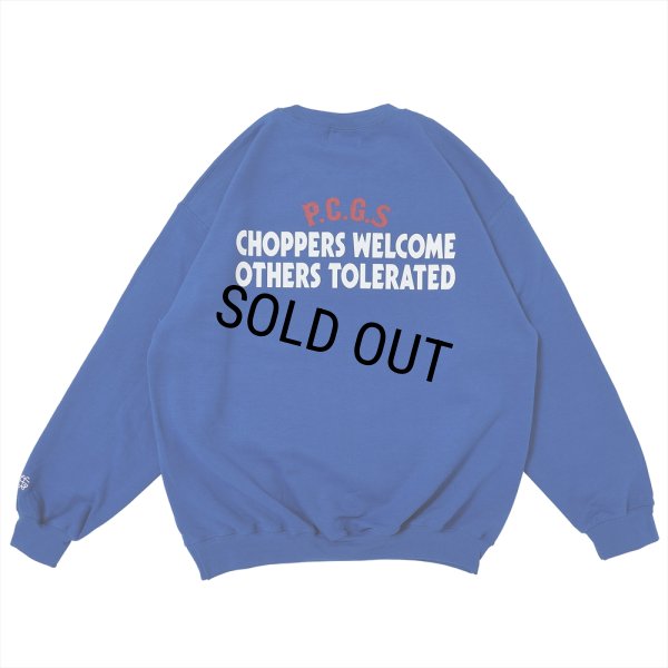 画像2: PORKCHOP/CHOPPERS WELCOME SWEAT（ブルー）［クルーネックスウェット-21春夏］