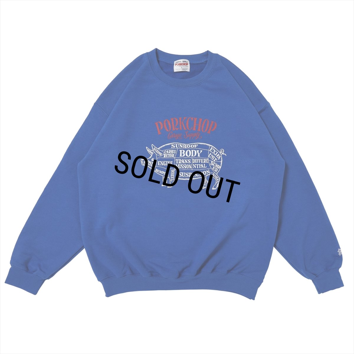 画像1: PORKCHOP/CHOPPERS WELCOME SWEAT（ブルー）［クルーネックスウェット-21春夏］ (1)