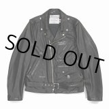 DAIRIKU/Hand Painted Double Leather Jacket（ブラック） 【30%OFF】［ハンドペイントダブルレザーJKT-22春夏］