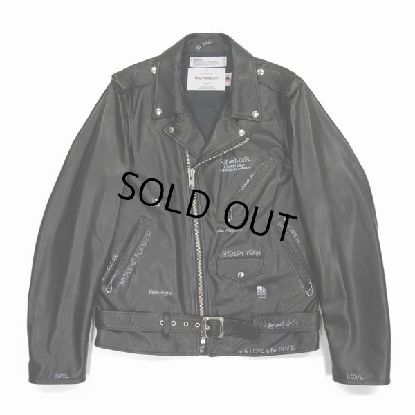 画像1: DAIRIKU/Hand Painted Double Leather Jacket（ブラック） 【30%OFF】［ハンドペイントダブルレザーJKT-22春夏］