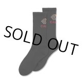 CALEE/CALEE Logo pile socks（ブラック）［ロゴソックス-22春夏］