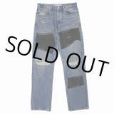 DAIRIKU/Painted & Leather Patch "Slim" Denim Pants（インディゴ） 【30%OFF】 ［ペイント&レザーパッチスリムデニムパンツ-22春夏］