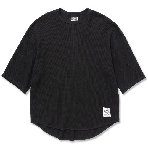 他の写真1: CALEE/Drop shoulder M/S waffle t-shirt（ブラック）［ドロップショルダーサーマル5分袖T-22春夏］