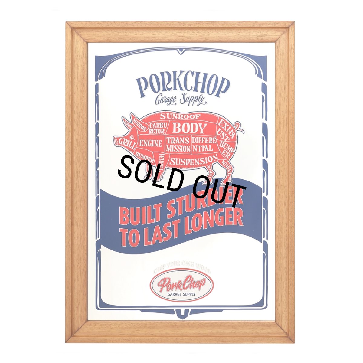 画像1: PORKCHOP/PUB MIRROR（WOOD）［パブミラー-22秋冬］ (1)