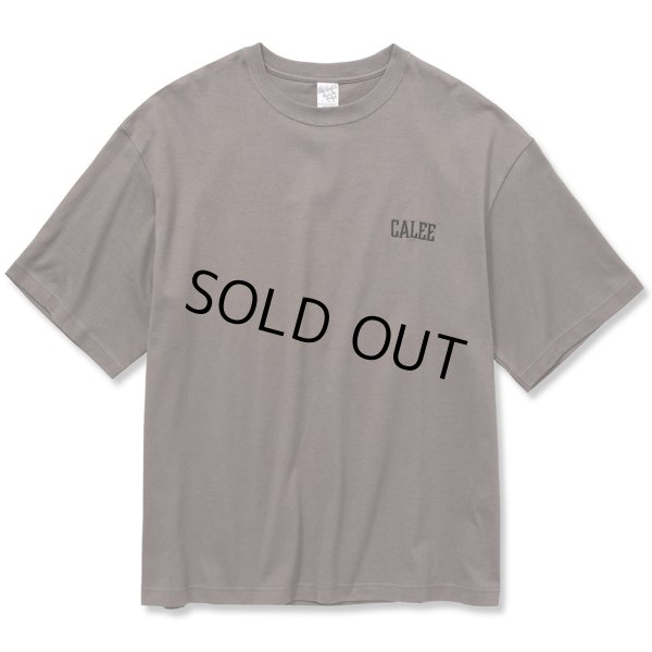 画像1: CALEE/Drop shoulder logo embroidery t-shirt（チャコール）［ドロップショルダーT-22春夏］