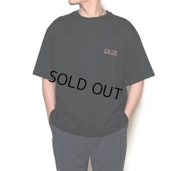 画像2: CALEE/Drop shoulder logo embroidery t-shirt（ブラック）［ドロップショルダーT-22春夏］