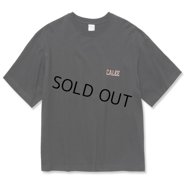 画像1: CALEE/Drop shoulder logo embroidery t-shirt（ブラック）［ドロップショルダーT-22春夏］