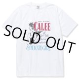 CALEE/Stretch syndicate retro girl t-shirt（Naturally paint design）（ホワイト）［プリントT-22春夏］