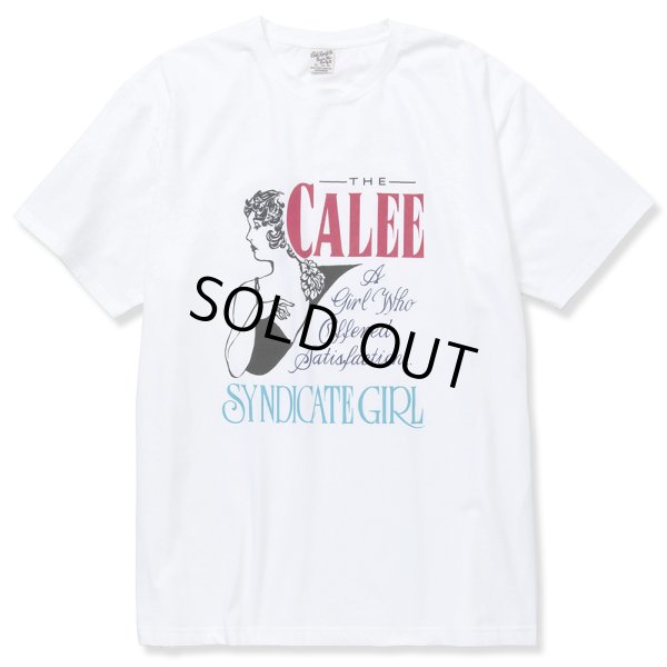 画像1: CALEE/Stretch syndicate retro girl t-shirt（Naturally paint design）（ホワイト）［プリントT-22春夏］