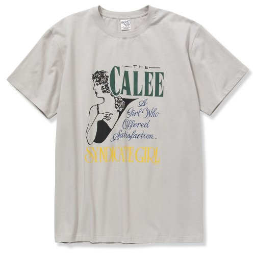 他の写真1: CALEE/Stretch syndicate retro girl t-shirt（Naturally paint design）（グレー）［プリントT-22春夏］