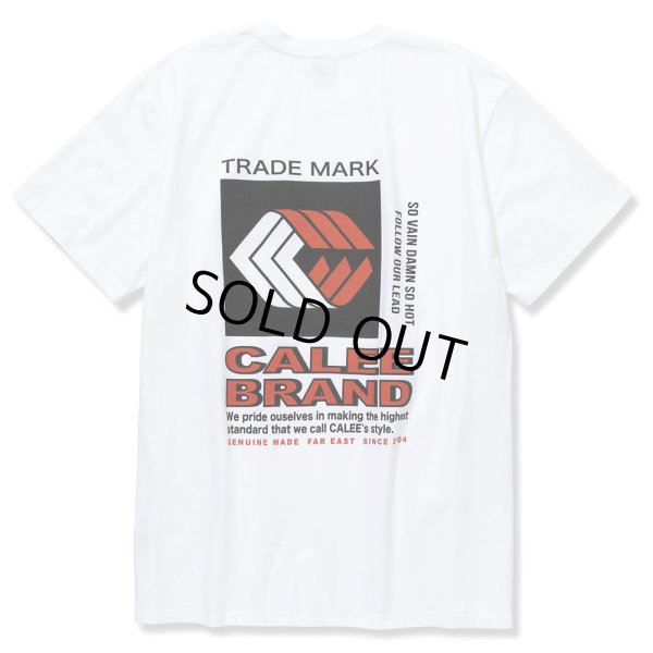 画像1: CALEE/Stretch trade mark logo t-shirt（ホワイト） 【40%OFF】［プリントT-22春夏］
