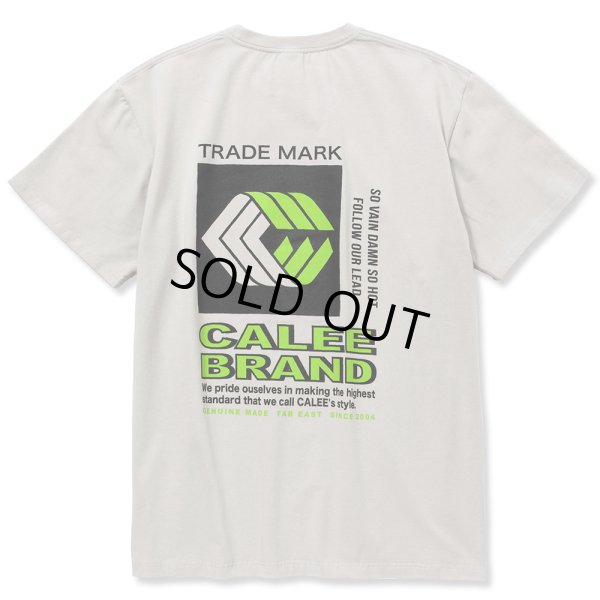 画像1: CALEE/Stretch trade mark logo t-shirt（グレー）［プリントT-22春夏］