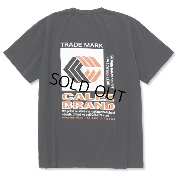 画像1: CALEE/Stretch trade mark logo t-shirt（ブラック） 【60%OFF】［プリントT-22春夏］