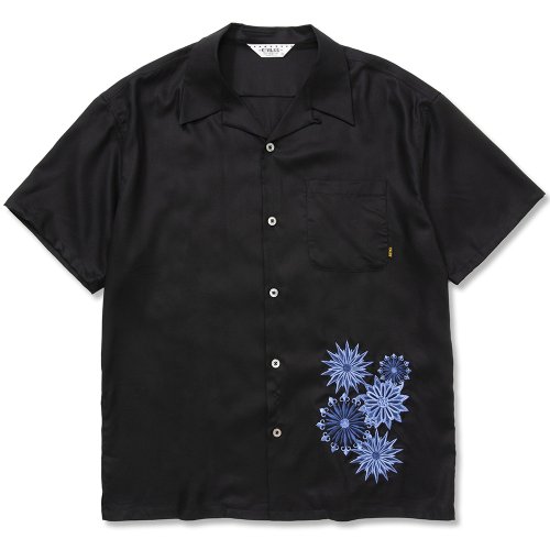 他の写真1: CALEE/R/P Amunzen cloth emboridery shirt（ブラック）［オープンカラーシャツ-22春夏］
