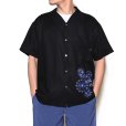 画像3: CALEE/R/P Amunzen cloth emboridery shirt（ブラック） 【40%OFF】［オープンカラーシャツ-22春夏］ (3)