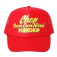 画像1: PORKCHOP/CHOP YOUR OWN WOOD CAP（レッド）［メッシュキャップ-22春夏］ (1)