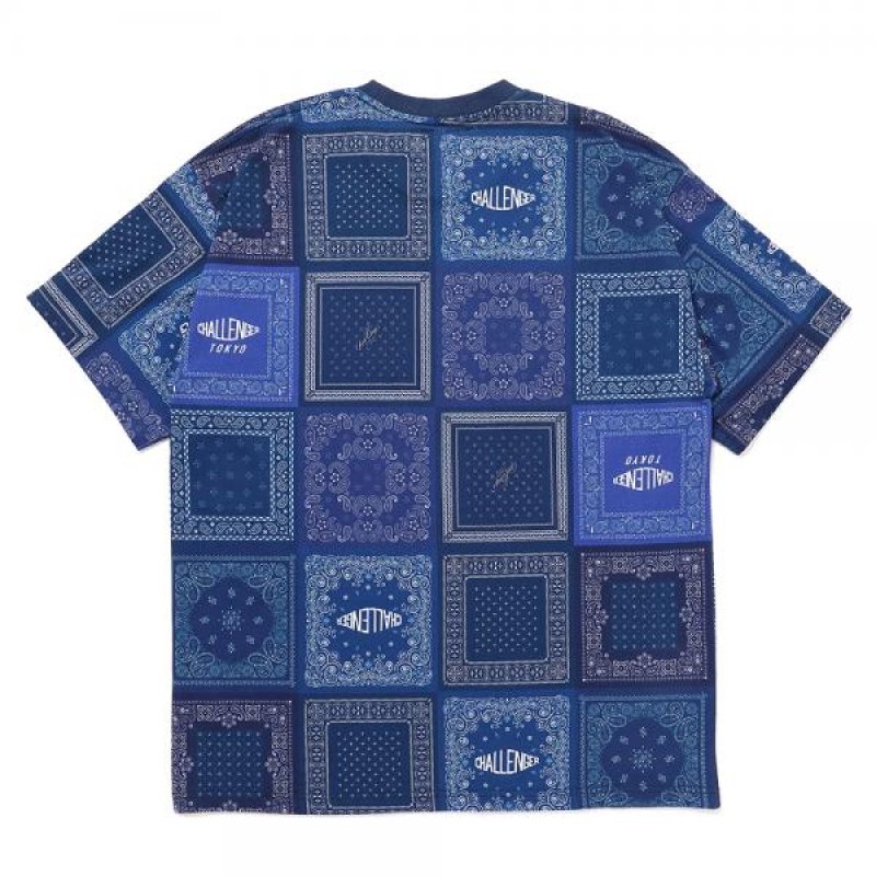 画像2: CHALLENGER/BANDANA TEE（ネイビー）［バンダナT-22春夏］