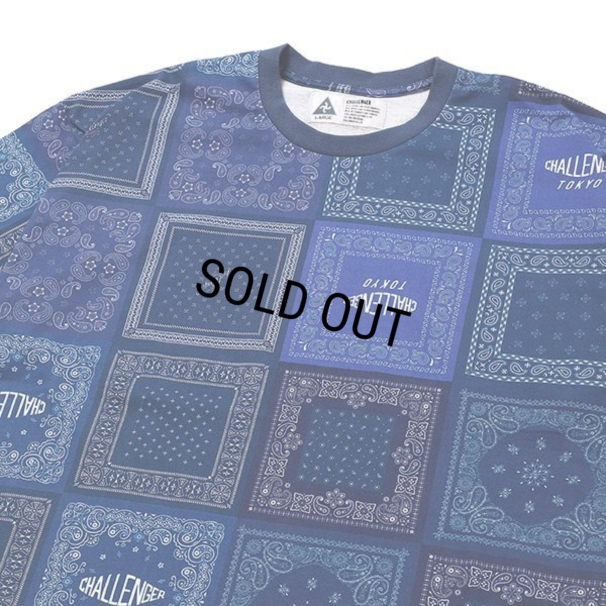 画像3: CHALLENGER/BANDANA TEE（ネイビー）［バンダナT-22春夏］ (3)