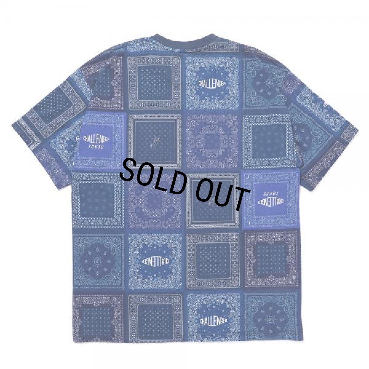 画像2: CHALLENGER/BANDANA TEE（ネイビー）［バンダナT-22春夏］ (2)