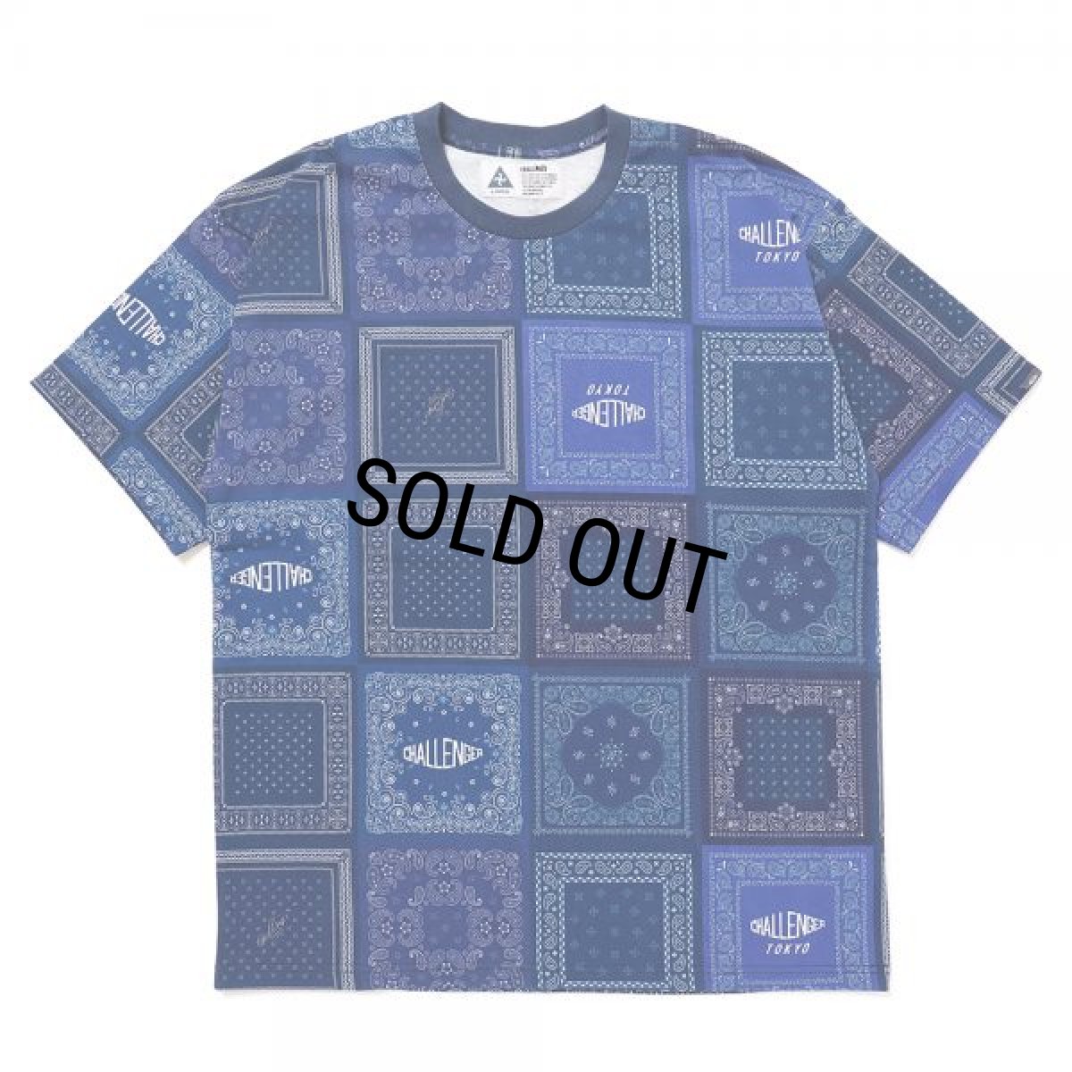画像1: CHALLENGER/BANDANA TEE（ネイビー）［バンダナT-22春夏］ (1)