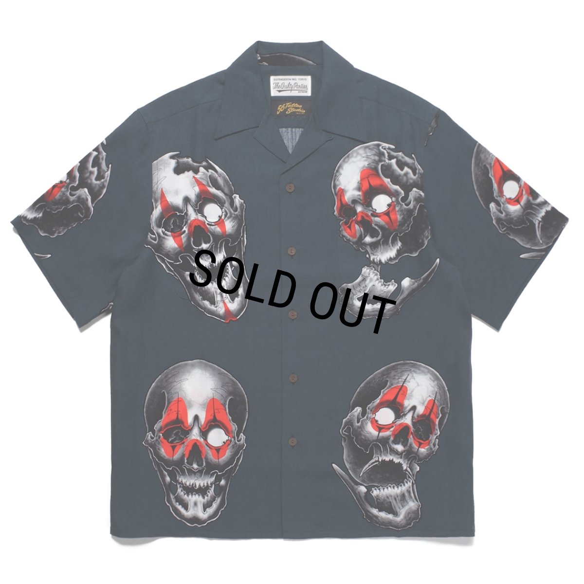 画像1: WACKO MARIA/56 TATTOO STUDIO / HAWAIIAN SHIRT S/S（NAVY）［ハワイアンシャツ-22秋冬］ (1)