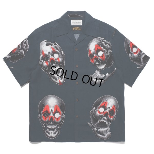 画像1: WACKO MARIA/56 TATTOO STUDIO / HAWAIIAN SHIRT S/S（NAVY）［ハワイアンシャツ-22秋冬］