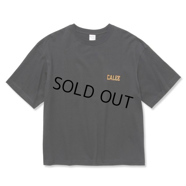 画像1: CALEE/Drop shoulder logo embroidery t-shirt（Limited）（Black/Orange）［ドロップショルダーT-22秋冬］