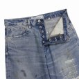 画像4: DAIRIKU/"Straight" Hard damage & Repair Vintage Denim Pants（Washed Indigo） 【30%OFF】［ハードダメージ&リペアストレートデニムパンツ-22秋冬］
