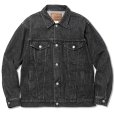 画像1: CALEE/Vintage reproduct 3rd type denim jacket -used black-（Used Black）［3rdタイプデニムJKT-22秋冬］ (1)