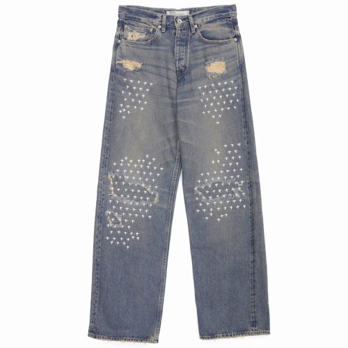 他の写真1: DAIRIKU/"Straight" Cross Embroidery Vintage Denim Pants（Washed Indigo） 【40%OFF】［クロス刺繍ヴィンテージデニムパンツ-22秋冬］