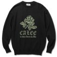画像1: CALEE/12 Gauge first sight jacquard crew neck knit sweater（Black） 【30%OFF】［ジャガードクルーネックセーター-22秋冬］ (1)