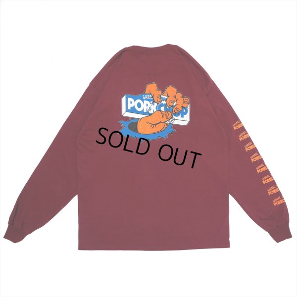画像1: PORKCHOP/CRUSHER L/S TEE（MAROON）［プリント長袖T-22秋冬］