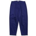 CALEE/Vintage type chino cloth tuck trousers（Blue）［チノトラウザース-22秋冬］