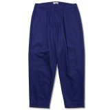 CALEE/Vintage type chino cloth tuck trousers（Navy）［チノトラウザース-23春夏］