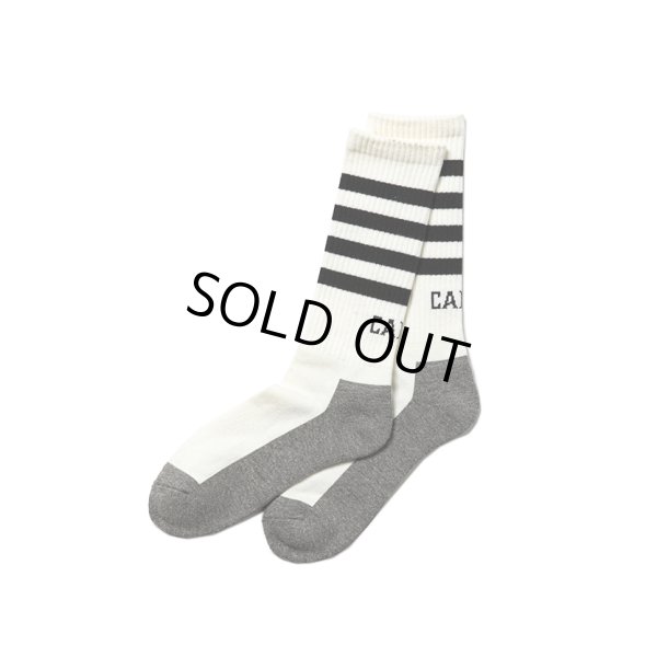 画像1: CALEE/CALEE Logo line socks（White）［ソックス-22秋冬］