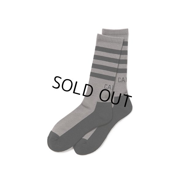 画像1: CALEE/CALEE Logo line socks（Gray）［ソックス-22秋冬］