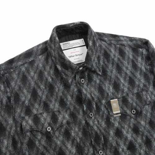 他の写真3: DAIRIKU/Mohair Argyle Check Shirt with Money Clip（Black） 【30%OFF】［モヘアアーガイルチェックシャツwithマネークリップ-22秋冬］