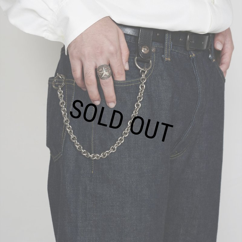 CALEE/SILVER STAR CONCHO LEATHER WALLET CHAIN（BLACK）［ウォレット