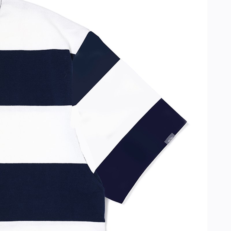 画像3: CHALLENGER/S/S HEAVYWEIGHT BORDER TEE（WHITE/NAVY）［ヘビーウエイトボーダーT-23春夏］