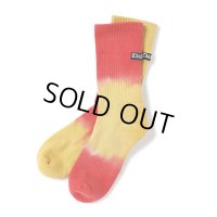 CHALLENGER/BORDER TIE DYE SOCKS（ORANGE/RED）［ボーダータイダイソックス-23春夏］