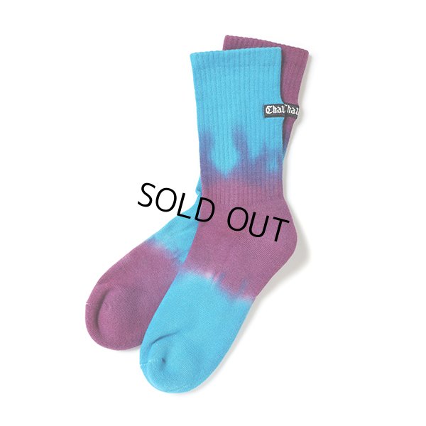 画像1: CHALLENGER/BORDER TIE DYE SOCKS（BLUE/PURPLE）［ボーダータイダイソックス-23春夏］