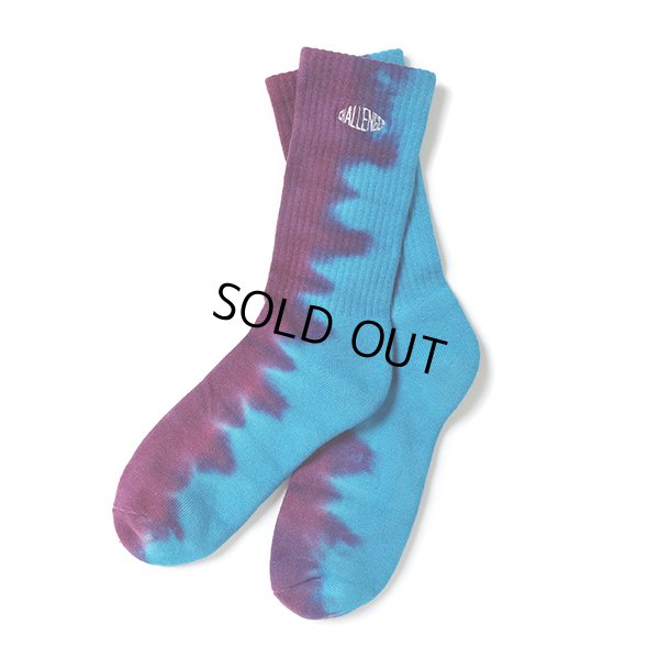 画像1: CHALLENGER/FLAME TIE DYE SOCKS（BLUE/PURPLE）［フレイムタイダイソックス-23春夏］