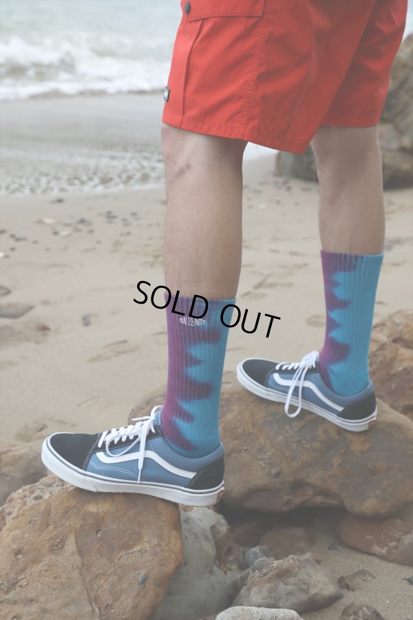 画像2: CHALLENGER/FLAME TIE DYE SOCKS（BLUE/PURPLE）［フレイムタイダイソックス-23春夏］