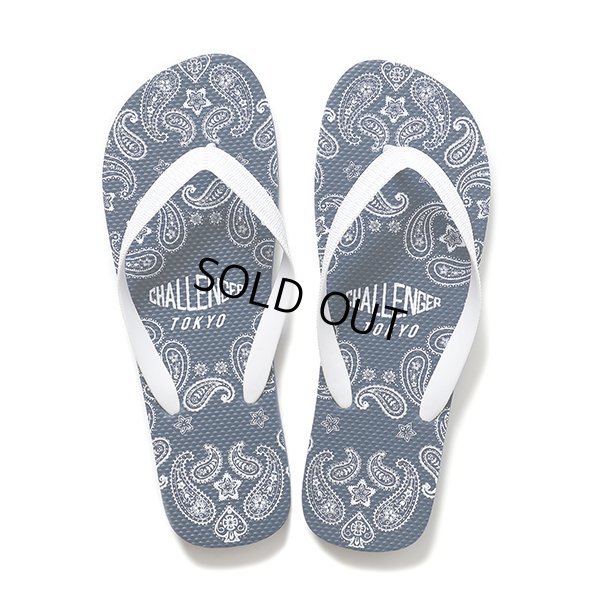 画像1: CHALLENGER/BANDANA BEACH SANDALS（NAVY）［バンダナビーチサンダル-23春夏］