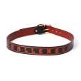 画像1: CHALLENGER/LOGO LEATHER BELT（BLACK）［ロゴレザーベルト-23春夏］ (1)